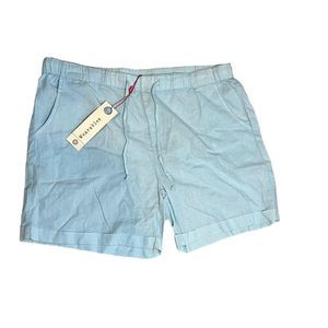 XCVI Wearables Women's Blue Linen Cotton Shorts Size XL Lightweight Summer